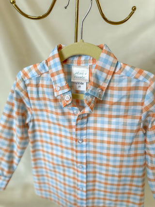 Orange & Sky Blue Charm Oxford Shirt