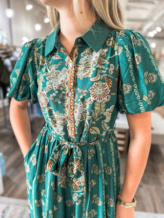 Green Harvest Honey Midi Dress