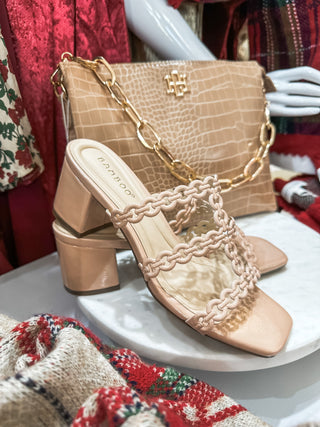 Nude Patent Scalloped Cutout Heels