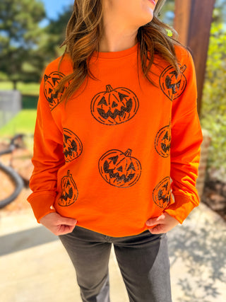 Orange Pumpkin Glow Sweatshirt