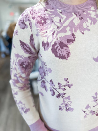 Lavender Garden Grace Long Sleeve Sweater