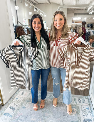 Pine Harbor Chic Flutter Sleeve Top