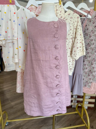 Rose Graceful Scallop Mini Dress