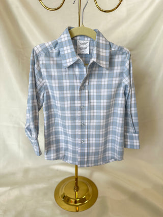 Blue Plaid Button Down Shirt