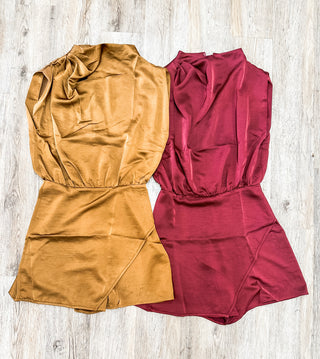 Burgundy Super Sass Short Sleeveless Dressy Romper