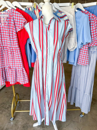 The Southern Summer Stripe Midi Dress