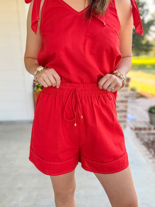 The Red Weekend Away Shorts Set