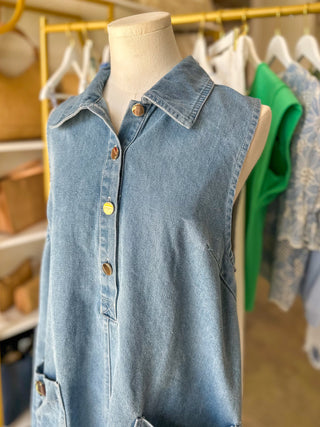 The Blue Perfection Collared Mini Dress