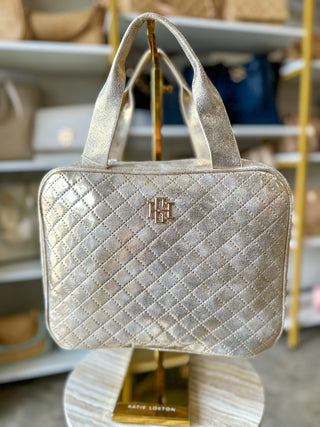 Large Punta Cana Champagne Pop Cosmetic Travel Case | Caroline Hill