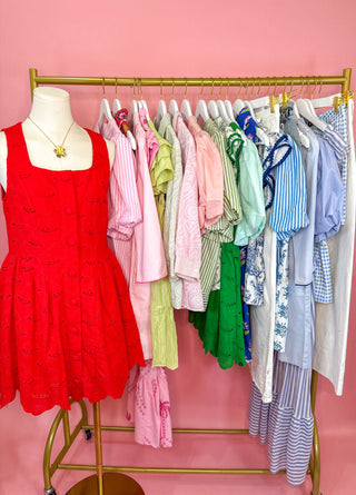 Red Lovely Little Eyelet Mini Dress