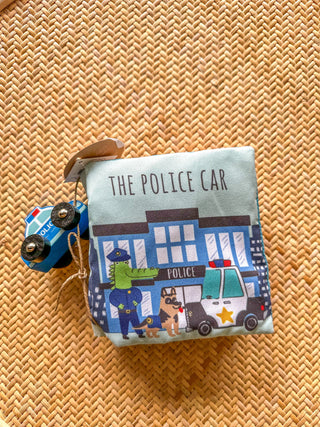 Police Car Plush Book & Toy Set