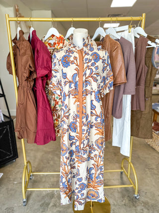 Ecru Harvest Floral Maxi Dress