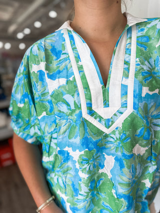 Island Breeze Green & Aqua Top