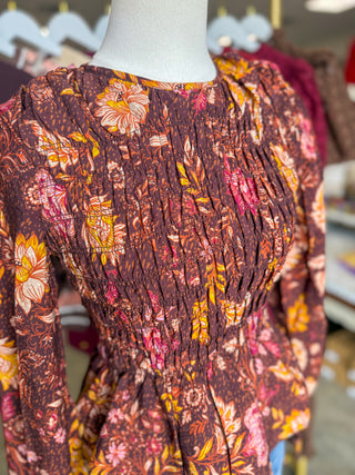 Wildflower Season Smocked Peplum Top