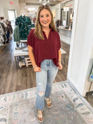 Burgundy Simplicity Blouse