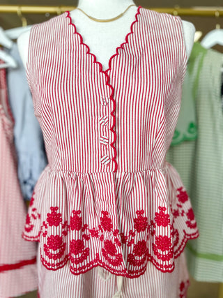Red It Girl Summer Scallop Shorts Set
