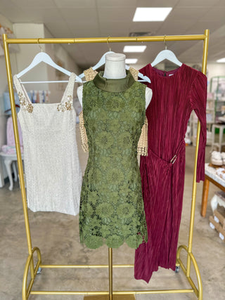 Olive Willa Floral Lace Mini Dress