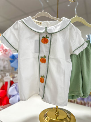 Thanksgiving & Halloween Pumpkin Applique Boys Set