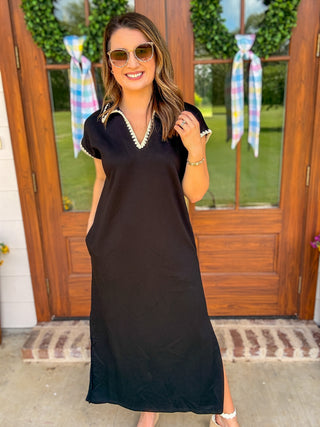 The Black Harper Causal Trim Maxi Dress