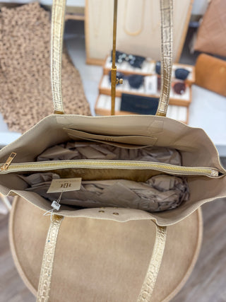 Gold EC Heath Tote Bag | Caroline Hill