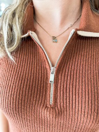 Brown Zip It & Go Sleeveless Sweater