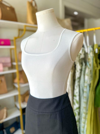 White Clean Slate Essential Knit Tank
