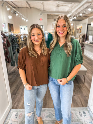 Fern Ruche Braided Top
