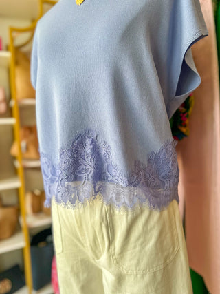 Chambray Pretty Little Lace Top
