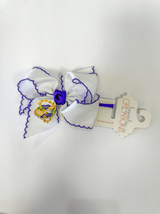 Mardi Gras King Cake Headband Bow