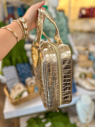 Gold EC Large Punta Cana Cosmetic Travel Case | Caroline Hill