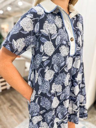 Hydrangea Hill Puff Sleeve MINI Dress