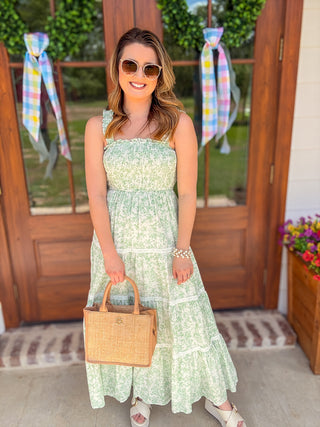 Green Prettiest Pick Floral Midi Dress