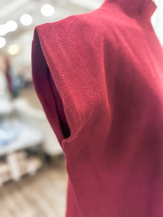 Burgundy Fall Forward Sleeveless Sweater