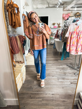 Caramel Fall Glory Days Blouse