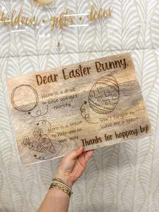 Illustrated Easter Bunny Serving Board