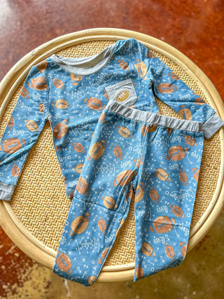 Blue Football PJs Set