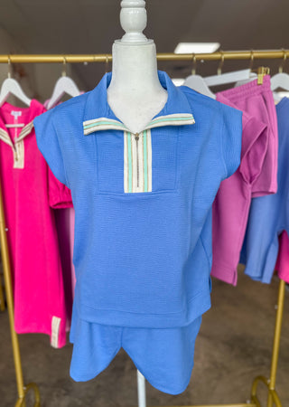 Blue Porter Shorts Set