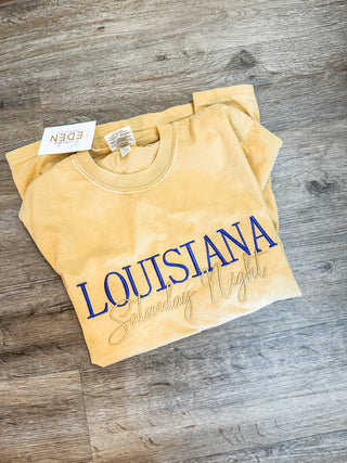 Louisiana Saturday Night Embroidered Tee