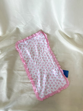 Baby Bows Printed Ruffle Burp Cloth