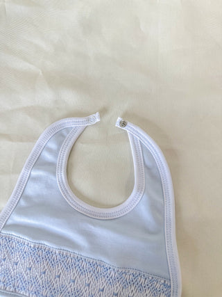 Freya and Finn Blue Smocked Bib- Magnolia Baby