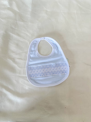 Freya and Finn Blue Smocked Bib- Magnolia Baby