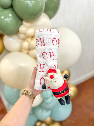 Santa Swaddle & Rattle Gift Set