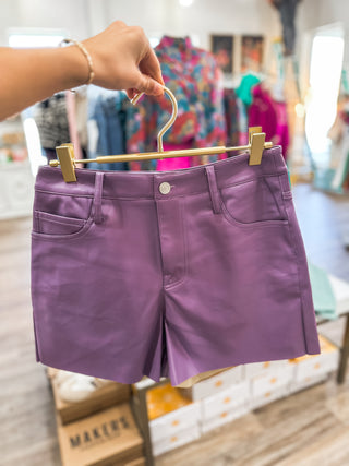 Lavender Dreams Faux Leather Shorts