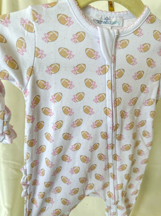 Light Pink Touchdown Cutie Zippie Footie