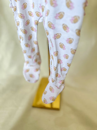 Light Pink Touchdown Cutie Zippie Footie