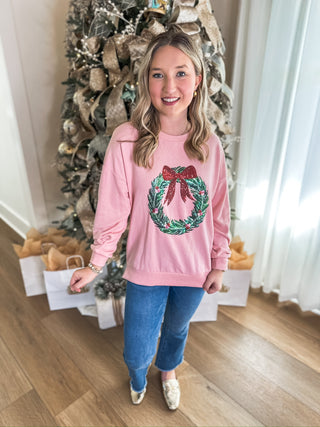 Clara Wreath Sequin Sweatshirt