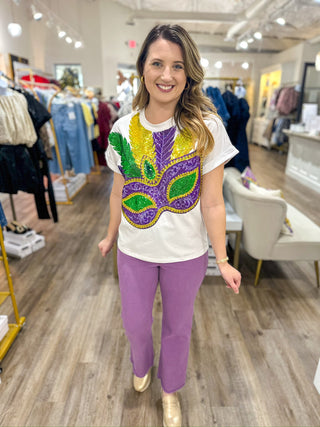 The Carnival Queen Sequin Mask Top