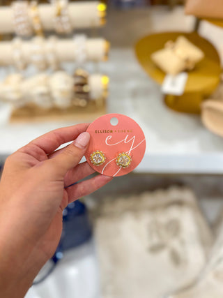 Luminous Crown Stud Earrings