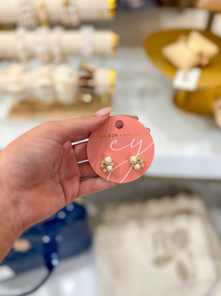 Estate Pearl & Shine Stud Earrings