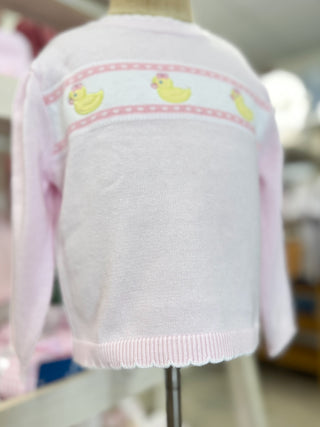 Pink Duck Knit Lightweight Knit Sweater